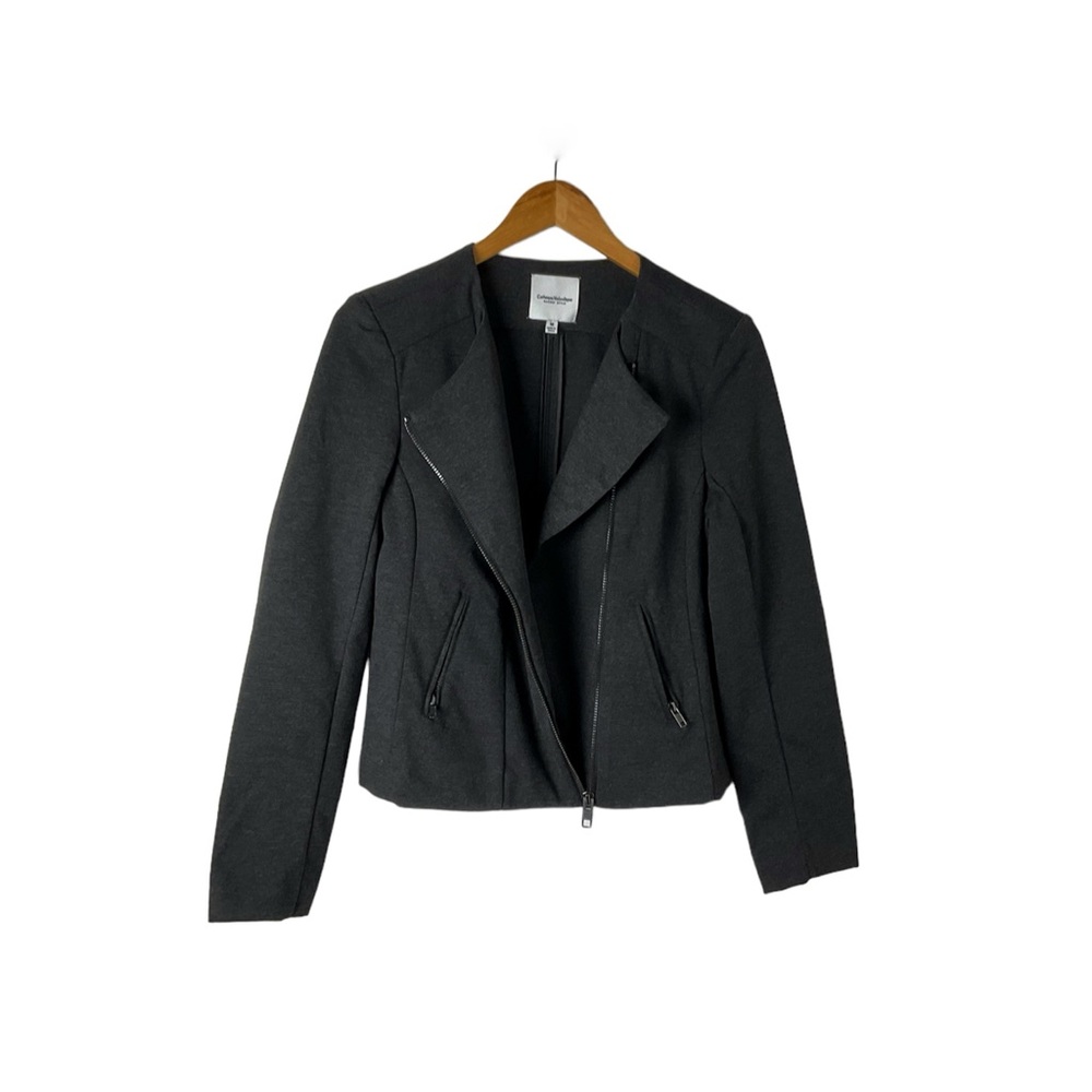 Catherine Malandrino Moto Jersey Knit Jacket‎ Size Medium Women’s Grey